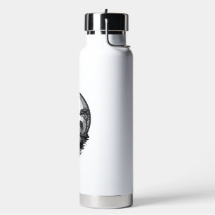 Vintage Giraffe Moon Silhouette Safari Vector Desi Water Bottle
