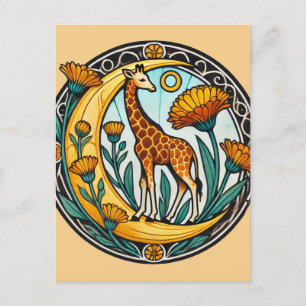 Vintage Giraffe Postcard