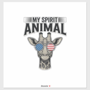 Vintage Giraffe Spirit Animal Patriotic Shirt Desi