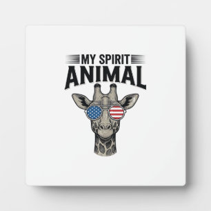 Vintage Giraffe Spirit Animal Patriotic Shirt Desi Plaque