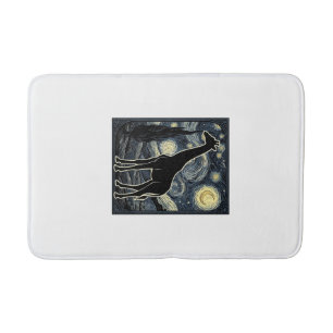 Vintage Giraffe Starry Night Engraving Shirt_1 Bath Mat