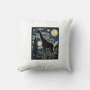 Vintage Giraffe Starry Night Engraving Shirt_1 Cushion