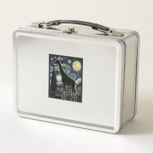 Vintage Giraffe Starry Night Engraving Shirt_1 Metal Lunch Box