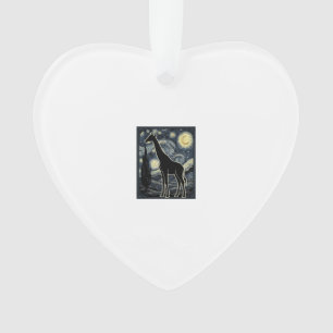 Vintage Giraffe Starry Night Engraving Shirt_1 Ornament