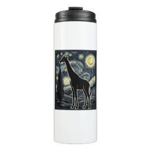 Vintage Giraffe Starry Night Engraving Shirt_1 Thermal Tumbler