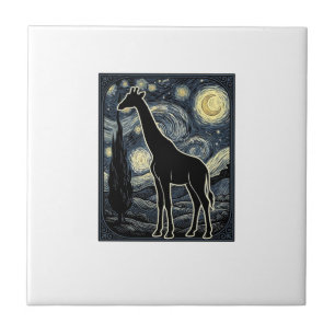 Vintage Giraffe Starry Night Engraving Shirt_1 Tile