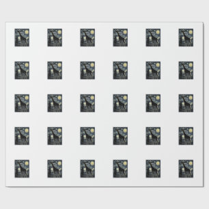 Vintage Giraffe Starry Night Engraving Shirt_1 Wrapping Paper
