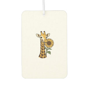 Vintage Giraffe Sunflower Vector Design_1 Car Air Freshener