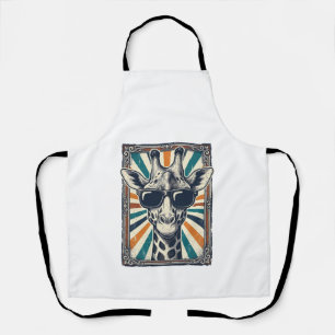 Vintage Giraffe Sunglasses Apron