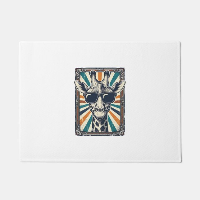 Vintage Giraffe Sunglasses Doormat (Front)
