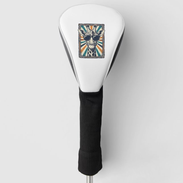 Vintage Giraffe Sunglasses Golf Head Cover (Front)