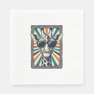 Vintage Giraffe Sunglasses Napkin