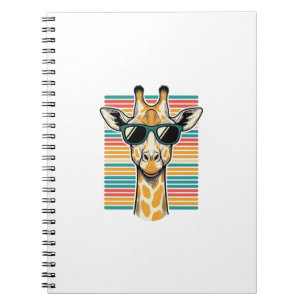 Vintage Giraffe Sunglasses Retro Stripe Vector Des Notebook