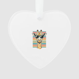 Vintage Giraffe Sunglasses Retro Stripe Vector Des Ornament