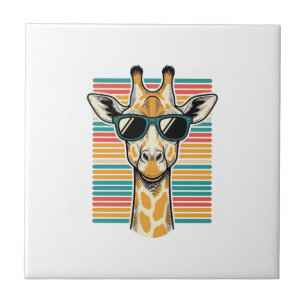Vintage Giraffe Sunglasses Retro Stripe Vector Des Tile
