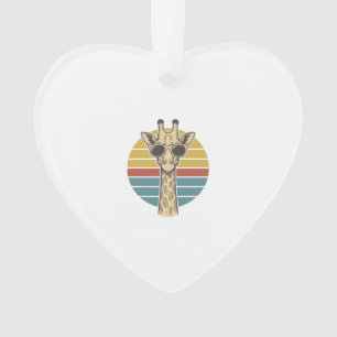 Vintage Giraffe Sunglasses Retro Sunset Vector Des Ornament