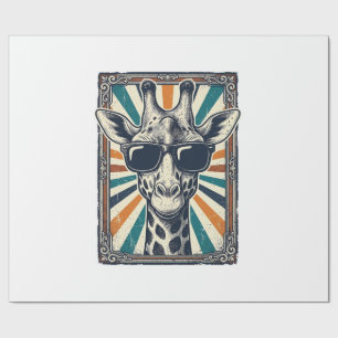 Vintage Giraffe Sunglasses Wrapping Paper