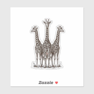Vintage Giraffe Sunset Engraving Safari Shirt_1