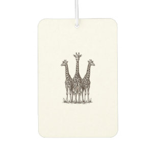 Vintage Giraffe Sunset Engraving Safari Shirt_1 Car Air Freshener