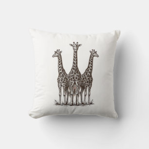 Vintage Giraffe Sunset Engraving Safari Shirt_1 Cushion
