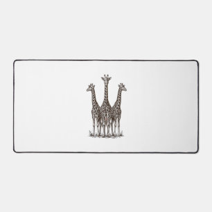 Vintage Giraffe Sunset Engraving Safari Shirt_1 Desk Mat