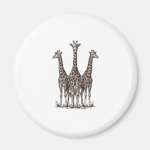 Vintage Giraffe Sunset Engraving Safari Shirt_1 Magnet