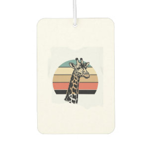 Vintage Giraffe Sunset Safari Vector Shirt Design Car Air Freshener