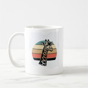 Vintage Giraffe Sunset Safari Vector Shirt Design Coffee Mug