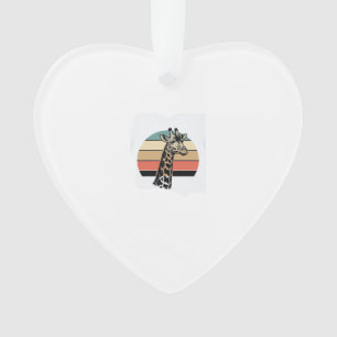 Vintage Giraffe Sunset Safari Vector Shirt Design Ornament