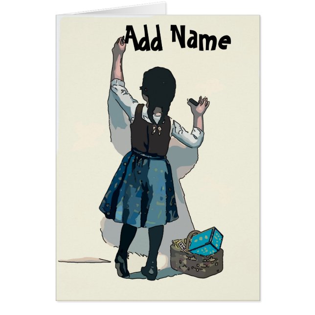 Vintage Girl, add name to wall (Front)