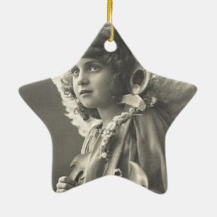 Vintage Girl Angel Symbol of Hope 1900s Anchor Ceramic Tree Decoration