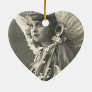 Vintage Girl Angel Symbol of Hope 1900s Anchor Ceramic Tree Decoration