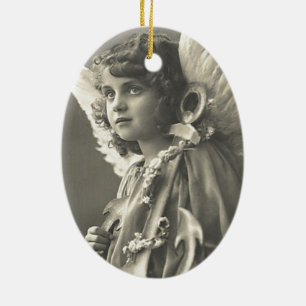 Vintage Girl Angel Symbol of Hope 1900s Anchor Ceramic Tree Decoration