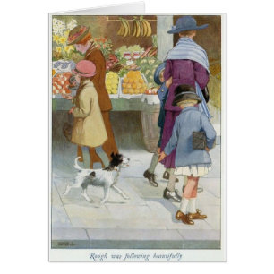 Vintage - Girl Being Followed by a Dog,