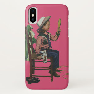 Vintage Girl Cowgirl Looking  Mirror She's so Vain Case-Mate iPhone Case