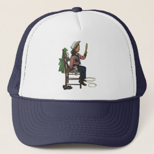 Vintage Girl Cowgirl Looking Mirror She's so Vain Trucker Hat
