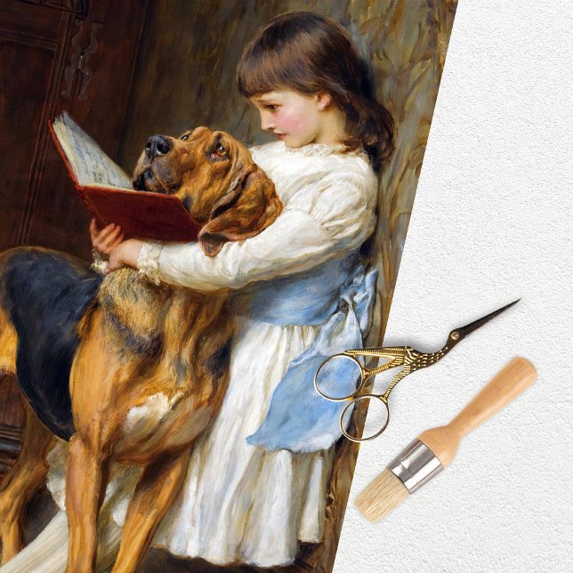 Vintage Girl Dog Tissue Paper (Creator Uploaded)