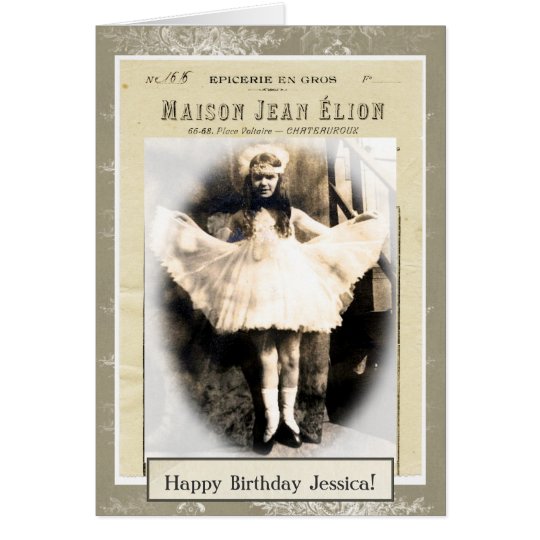 Vintage Girl Dressed as Princess Birthday Card