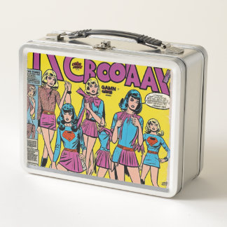 Vintage Girl Gang Lunchbox, Lady Superheros Metal Lunch Box