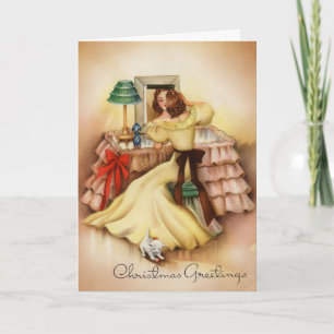 Vintage Girl Holiday Card