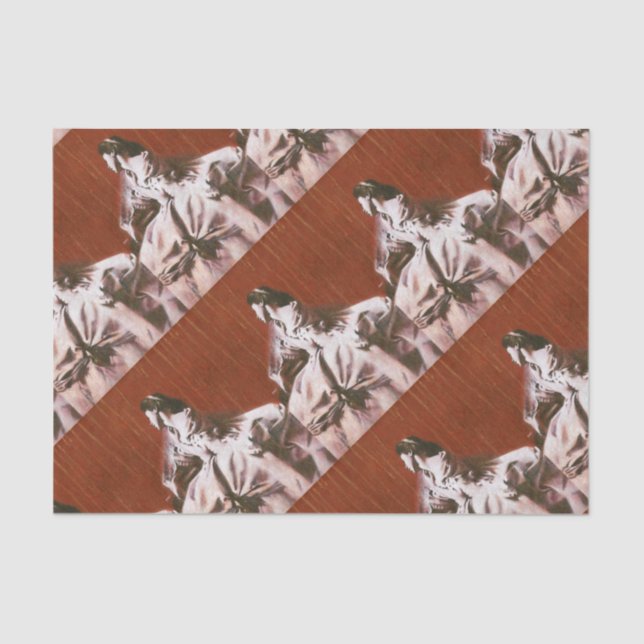 Vintage girl in white Wedding Wrapping Tissue Paper (Front)