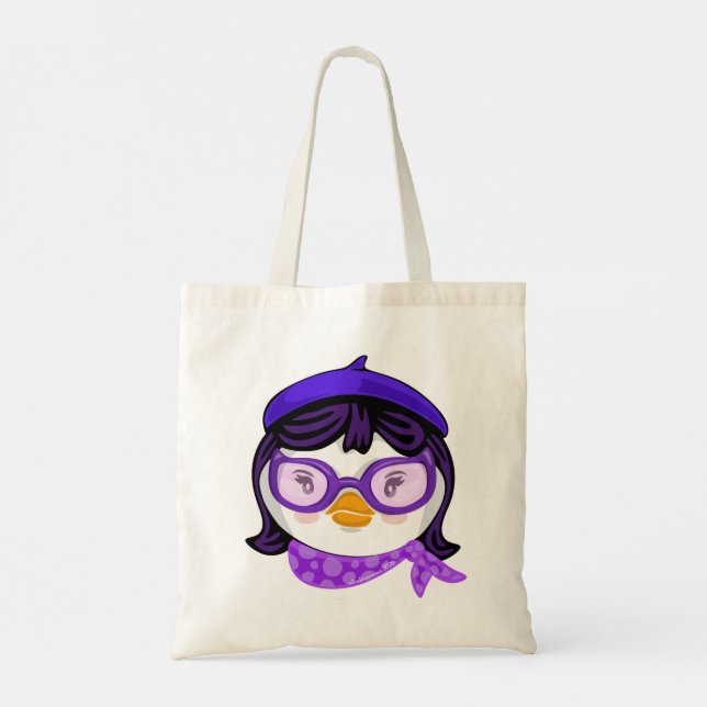 Vintage Girl Penguin Tote Bag (Back)