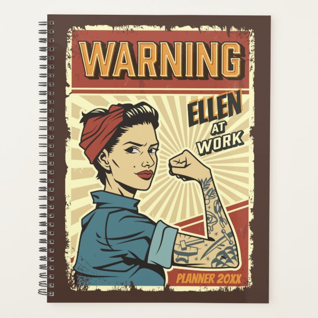 Vintage girl power strong women planner (Front)