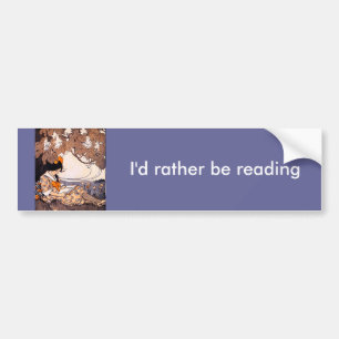 Vintage Girl Reading Under a Tree Bumper Sticker