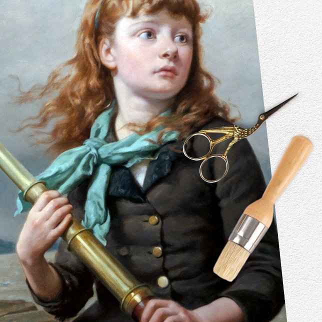 Vintage Girl Spyglass Tissue Paper (Creator Uploaded)