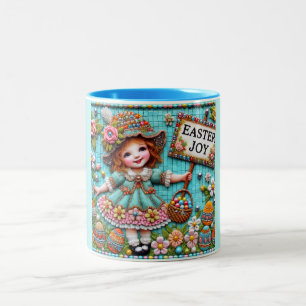 VINTAGE GIRL~ Very Sweet Two-Tone Coffee Mug