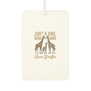 Vintage Girl Who Loves Giraffes Shirt Design_1 Car Air Freshener