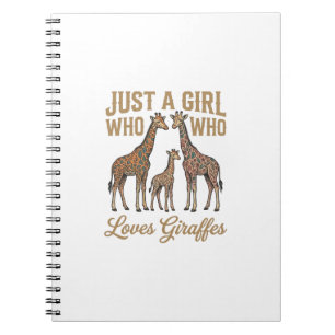Vintage Girl Who Loves Giraffes Shirt Design_1 Notebook