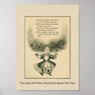 Vintage - Girl Who Wouldn't Brush Her Hair, Poster