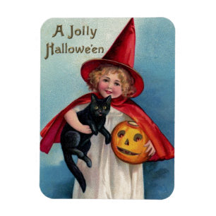 Vintage Girl Witch Magnet